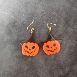 Jack o lantern witch earrings